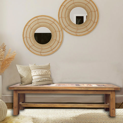 Recycled Teak Wood Tuscany Backless Bench, 63 Inch