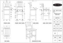 Marina Del Rey Barstool Chair made from Recycled Teak Wood Boats