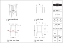 Marina Del Rey Square Recycled Teak Wood Boat Barstool