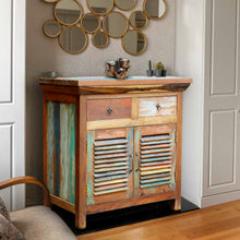Marina del Rey Chest with 2 Slatted Doors 2 Drawers made from Recycled Teak Wood Boats