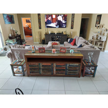 Marina del Rey Chest / Media Center with 4 Doors & Raised Shelf made from Recycled Teak Wood Boats