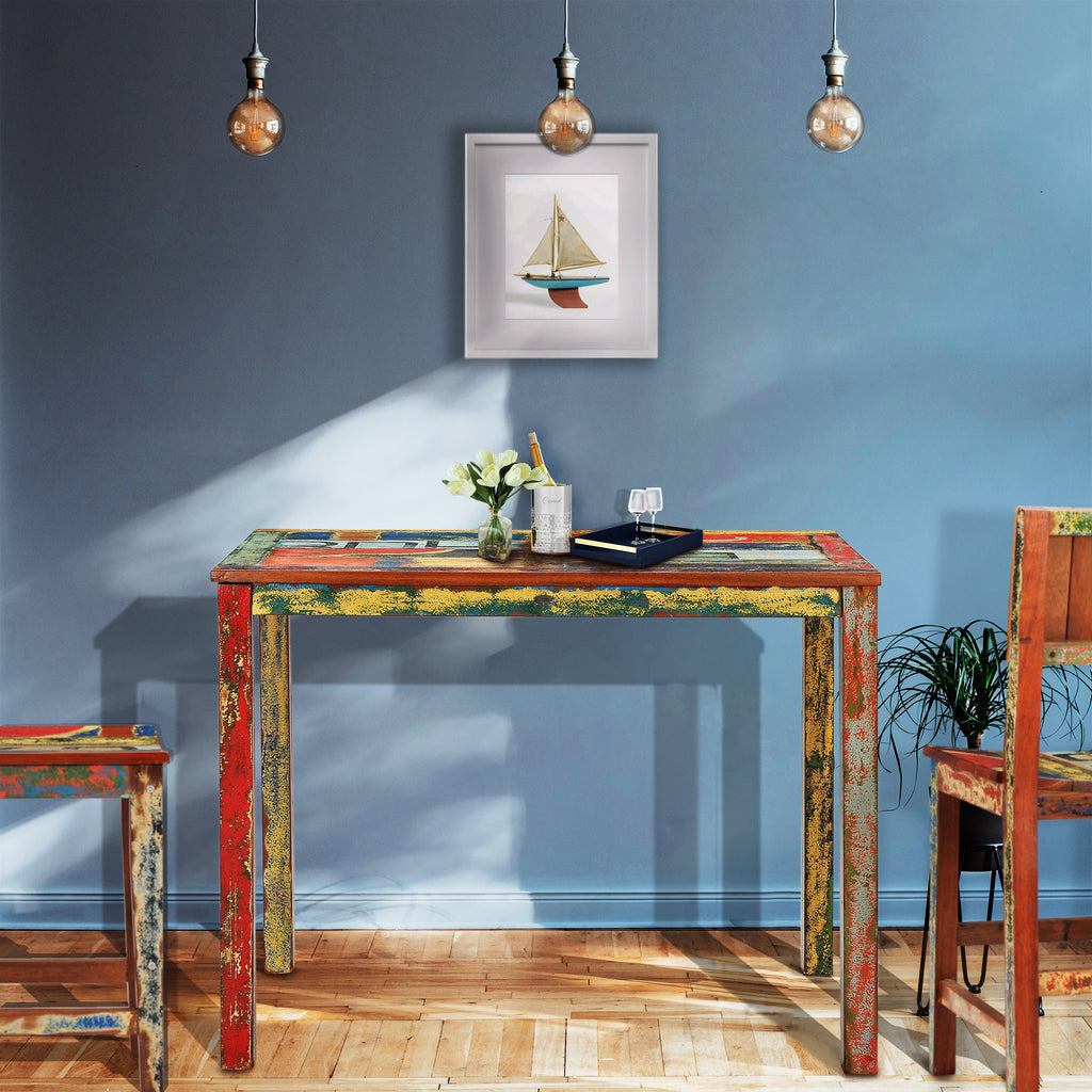 Blue Painted Console Table Made from Reclaimed Teak Blue Painted Console Table Made from Reclaimed Teak