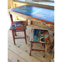 Marina Del Rey Square Recycled Teak Wood Boat Barstool