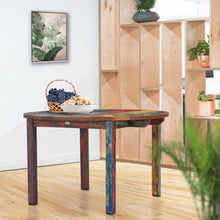 Marina del Rey Round Dining Table made from Recycled Teak Wood Boats, 55 inch