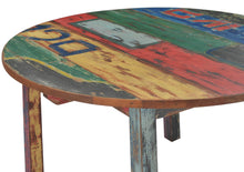 Marina del Rey Round Dining Table made from Recycled Teak Wood Boats, 63 inch