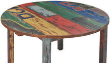 Marina del Rey Round Dining Table made from Recycled Teak Wood Boats, 63 inch