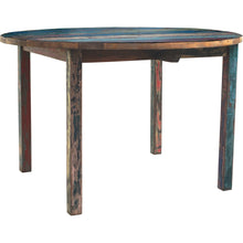 Round Dining Table made from Recycled Teak Wood Boats, 63 inch - Chic Teak