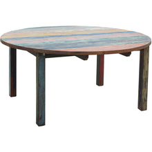 Round Dining Table made from Recycled Teak Wood Boats, 55 inch - Chic Teak
