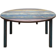 Round Dining Table made from Recycled Teak Wood Boats, 63 inch - Chic Teak