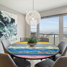 Marina del Rey Round Dining Table made from Recycled Teak Wood Boats, 63 inch