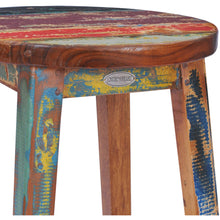 Marina Del Rey Round Recycled Teak Wood Boat Barstool