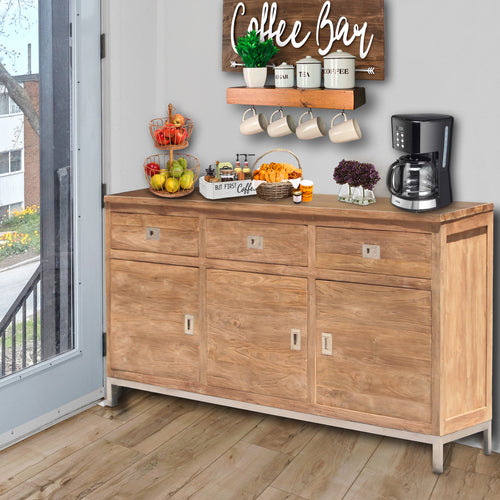 Recycled Teak Wood Stella Buffet with 3 drawers and 3 doors