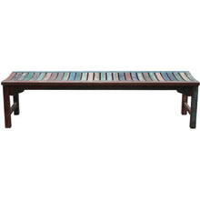 Backless Dining Bench made from Recycled Teak Wood Boats, 6 foot - Chic Teak
