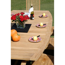 9 Piece Semi Rectangular Teak Wood Elzas Table/Chair Set With Cushions - Chic Teak