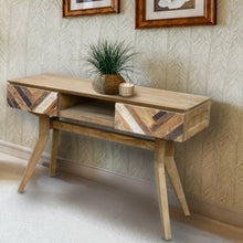 Recycled Teak Wood Brux Art Deco Console Table / Writing Desk
