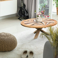 Tuscany Round Recycled Teak Wood Coffee Table, 40 inch