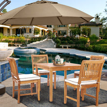5 Piece Teak Wood Florence Bistro Dining Set with 35" Square Table and 4 Side Chairs