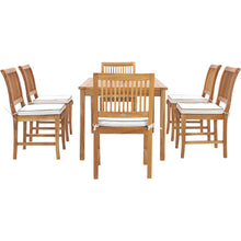 Teak Wood Bermuda Rectangular Patio Bistro Table, Dining Height (55", 63" and 71" sizes)