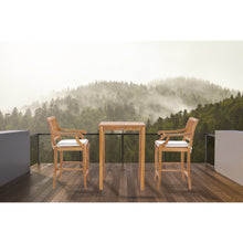Teak Wood Castle Barstool with Arms