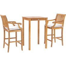 Teak Wood Castle Barstool with Arms