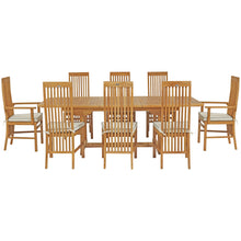 9 Piece West Palm Sem-Oval Extension Table Dining Set with 2 Arm and 6 Side Chairs