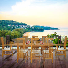 9 Piece Teak Wood West Palm Oval Extension Dining Set with 2 Arm and 6 Side Chairs