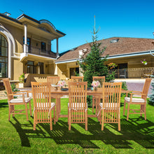 9 Piece Teak Wood Balero Rectangular Extension Dining Set with 2 Arm and 6 Side Chairs