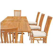 9 Piece Teak Wood Balero Rectangular Extension Dining Set with 2 Arm and 6 Side Chairs