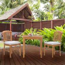 3 Piece Teak Wood Orleans Intimate Bistro Dining Set including 27" Square Table and 2 Side Chairs