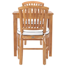 3 Piece Teak Wood Orleans Intimate Bistro Dining Set including 27" Square Table and 2 Side Chairs
