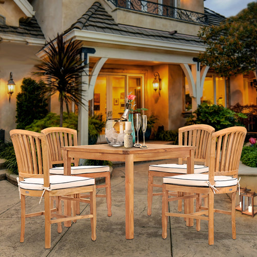 5 Piece Teak Wood Orleans Bistro Dining Set including 35