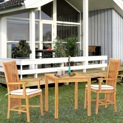 3 Piece Teak Wood Balero Intimate Bistro Dining Set including 27