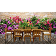 9 Piece Rectangular Teak Wood Elzas Table/Chair Set With Cushions - Chic Teak
