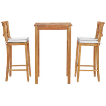 3 Piece Teak Wood Amsterdam Intimate Patio Bistro Bar Set including 27" Bar Table & 2 Barstools