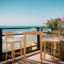 3 Piece Teak Wood Amsterdam Intimate Patio Bistro Bar Set including 27" Bar Table & 2 Barstools