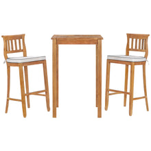3 Piece Teak Wood Amsterdam Intimate Patio Bistro Bar Set including 27" Bar Table & 2 Barstools