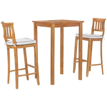 3 Piece Teak Wood Amsterdam Intimate Patio Bistro Bar Set including 27" Bar Table & 2 Barstools