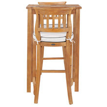 3 Piece Teak Wood Amsterdam Intimate Patio Bistro Bar Set including 27" Bar Table & 2 Barstools