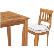 3 Piece Teak Wood Amsterdam Intimate Patio Bistro Bar Set including 27" Bar Table & 2 Barstools
