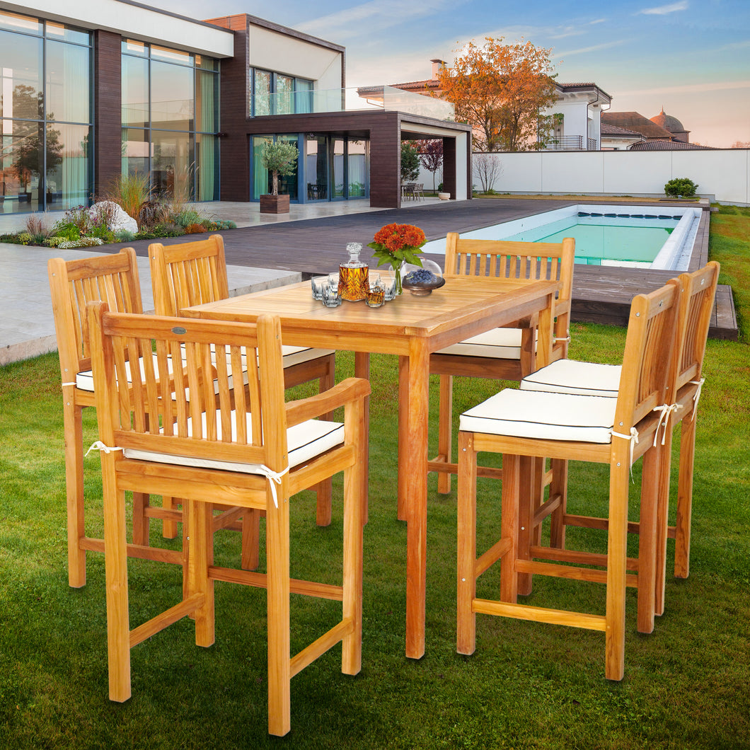 7 Piece Teak Wood Elzas 55