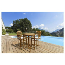 Large Teak Wood Orleans Bar Table, 38 Inch Round - Chic Teak