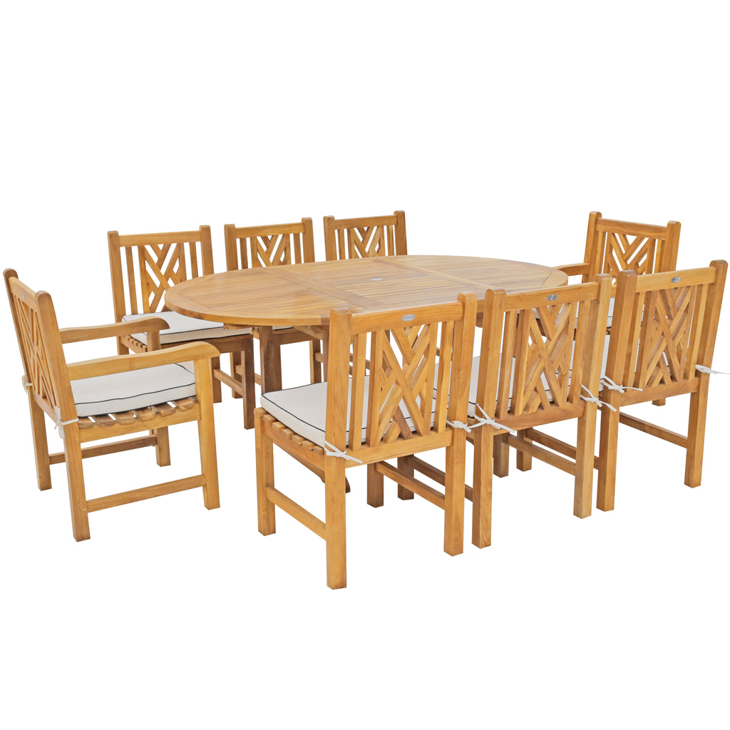 Teak dining table set hot sale