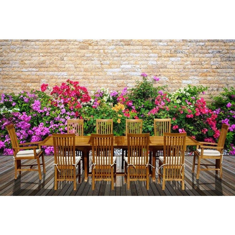 11 Piece Rectangular Teak Wood Balero Table/Chair Set With Cushions - Chic Teak