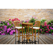 Small Teak Wood Orleans Bar Table, 27 Inch Round - Chic Teak