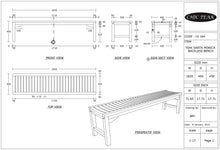 Teak Wood Santa Monica Backless Bench - 6 foot