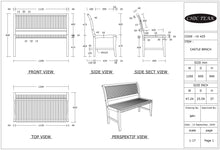 Teak Wood Castle Bench without Arms, 4 ft