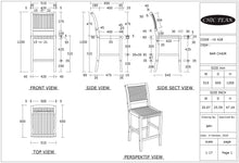 Teak Wood Castle Barstool