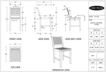 Teak Wood Castle Counter Stool