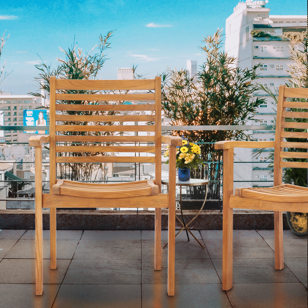 Teak Wood Italy Stacking Arm Chair by Chic Teak only $306.42