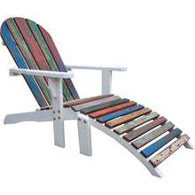 Adirondack Chair Including Footstool Made From Recycled Teak Wood Boats - Chic Teak